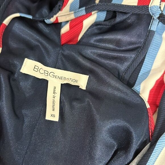 BCBGeneration Striped Sleeveless High-Low Midi Dress Size XS - Picture 9 of 14